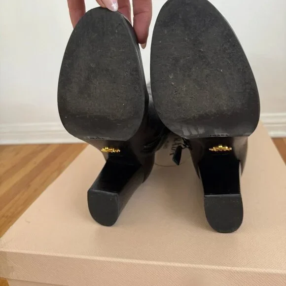 PRADA knee high leather boots Size 40/9.5 US ($1600) - Picture 10 of 11